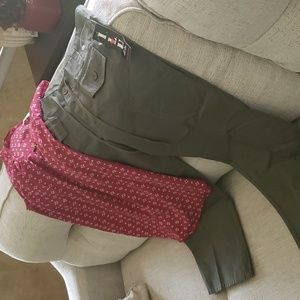 2 pc Capri pants Sz 9 New and Top Red Sz Med